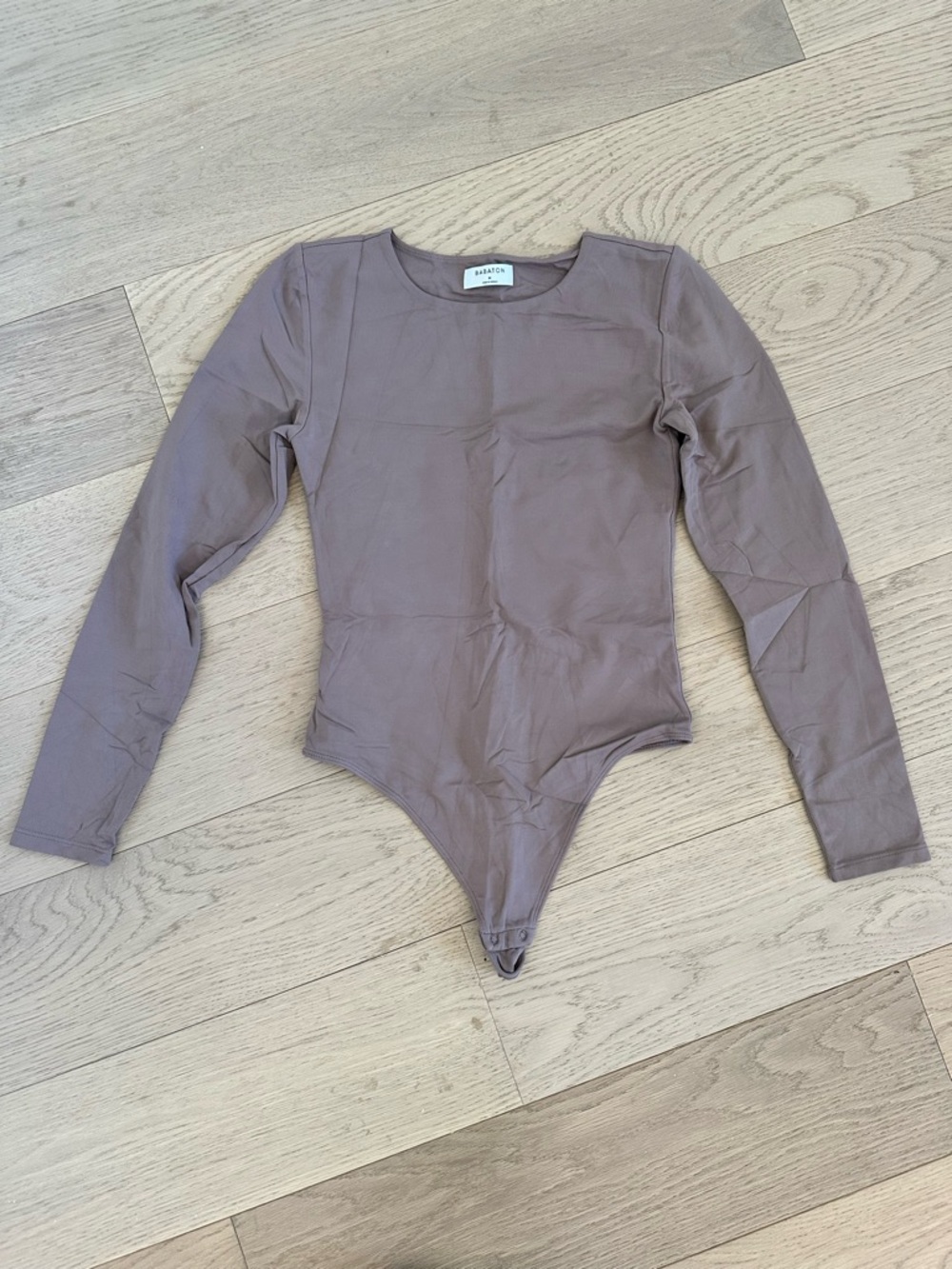 Aritzia Long Sleeve Bodysuit in Taupe